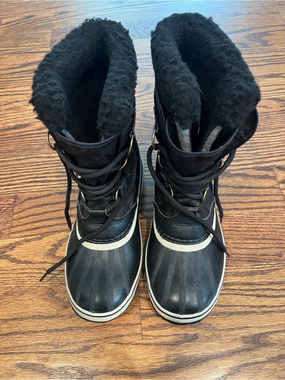Sorel Black and Cream Men's Winter Duck Boots - Picture 1 of 4